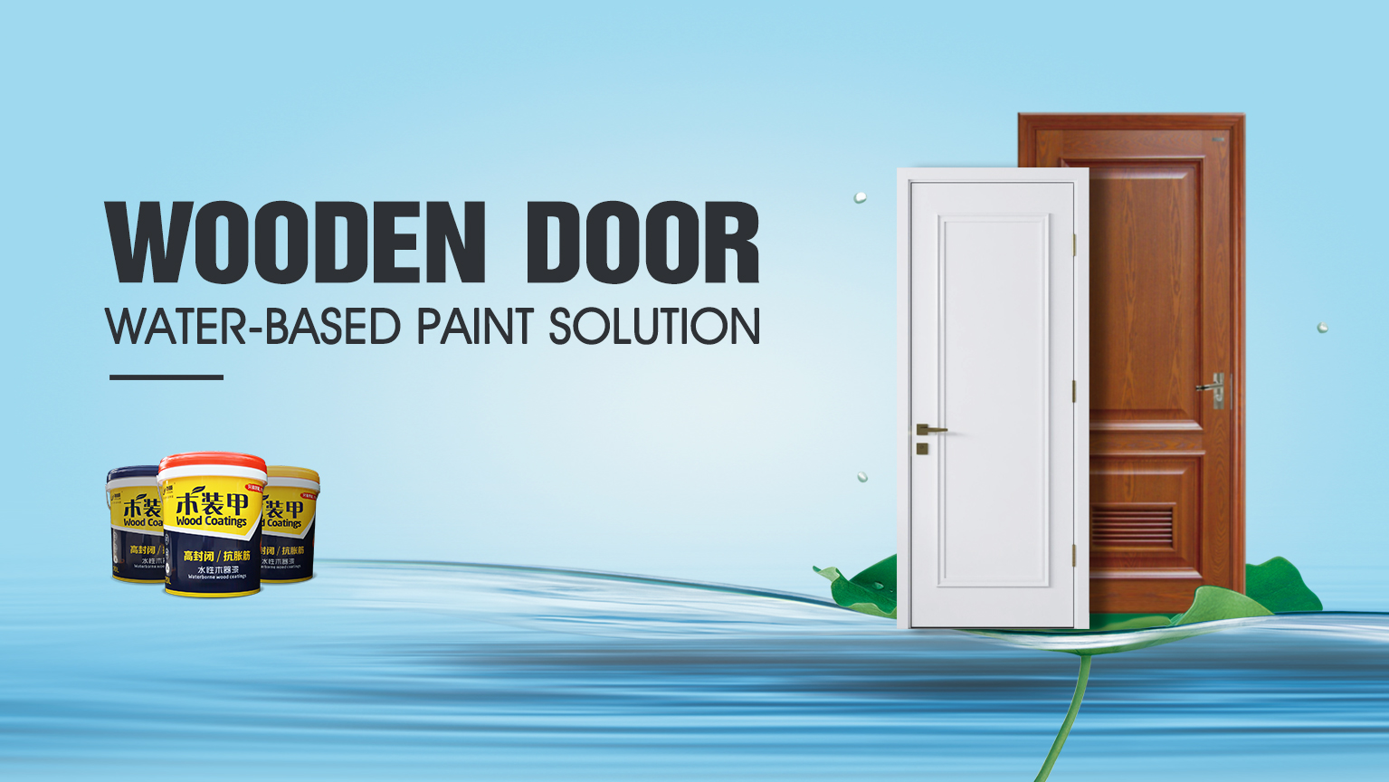 Wooden door water-based painting solution